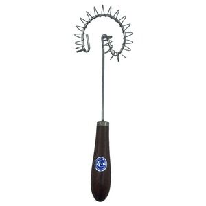 Vtg Danish 1960's‎ MCM Dark Teak Stainless Steel Whisk Utensils Denmark Lora 11"